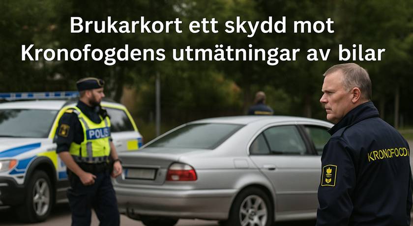 Brukarkort skydd mot Kronofogdens utmätningar när du lånar ut bilen